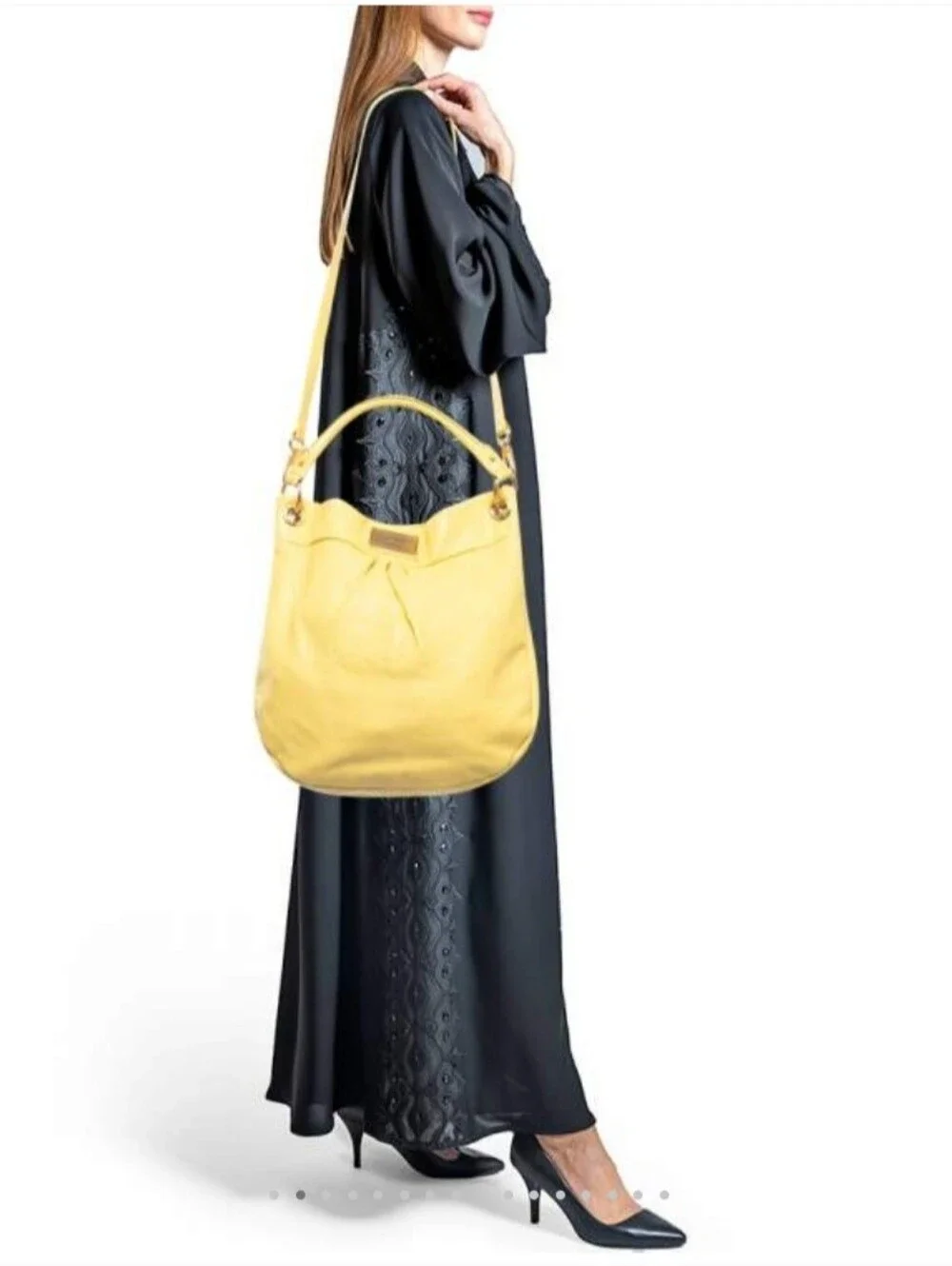 MARC By Marc Jacobs Q Hillier Hobo Convertible Leather Handbag Yellow Gold